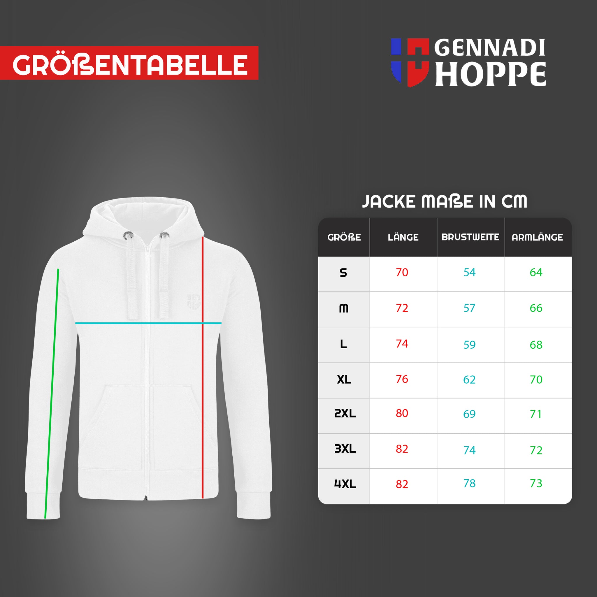 Gennadi Hoppe Herren Trainingsjacke Kapuzenjacke Joggingjacke