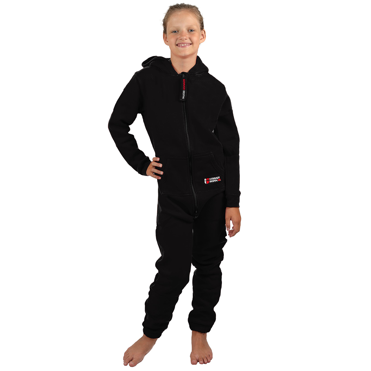 Gennadi Hoppe Kinder Jumpsuit - Jungen, Mädchen Onesie Jogger Einteiler Overall Jogging Anzug Trainingsanzug