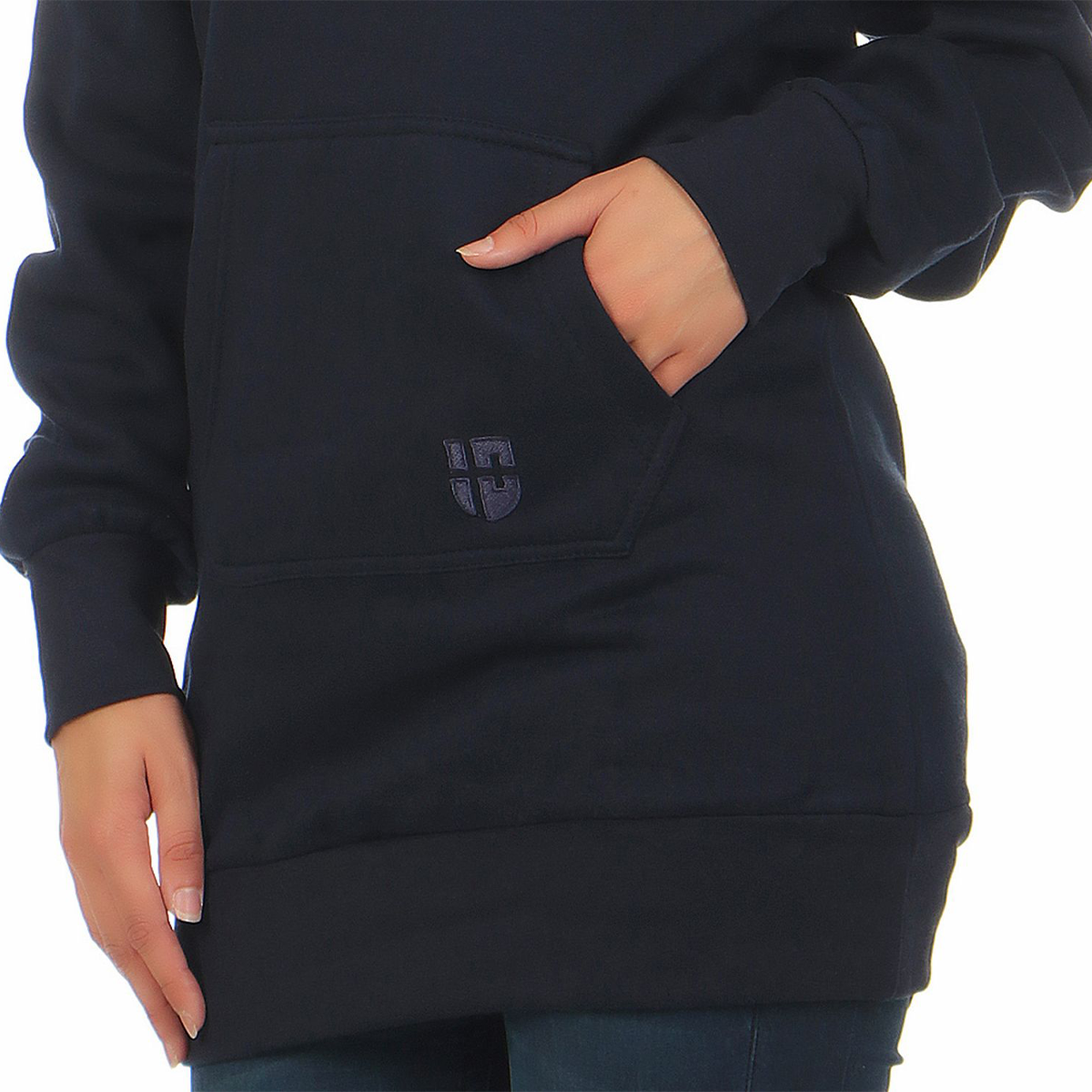 Gennadi Hoppe Damen Long Hoodie Longpulli Kapuzenpullover