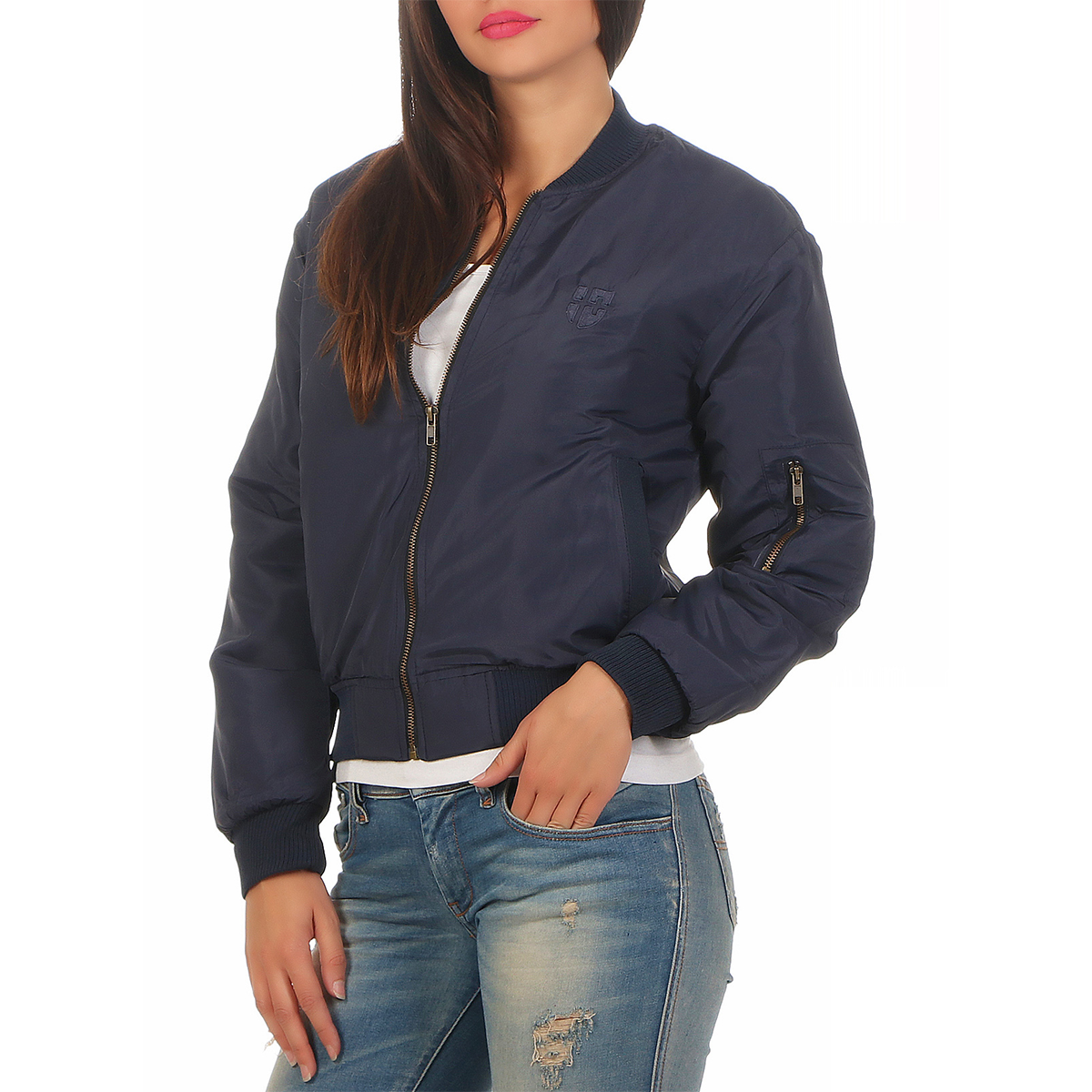 Gennadi Hoppe Damen Bomber Jacket Bomberjacke Pilotenjacke