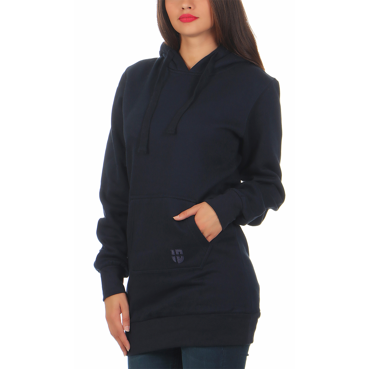 Gennadi Hoppe Damen Long Hoodie Longpulli Kapuzenpullover