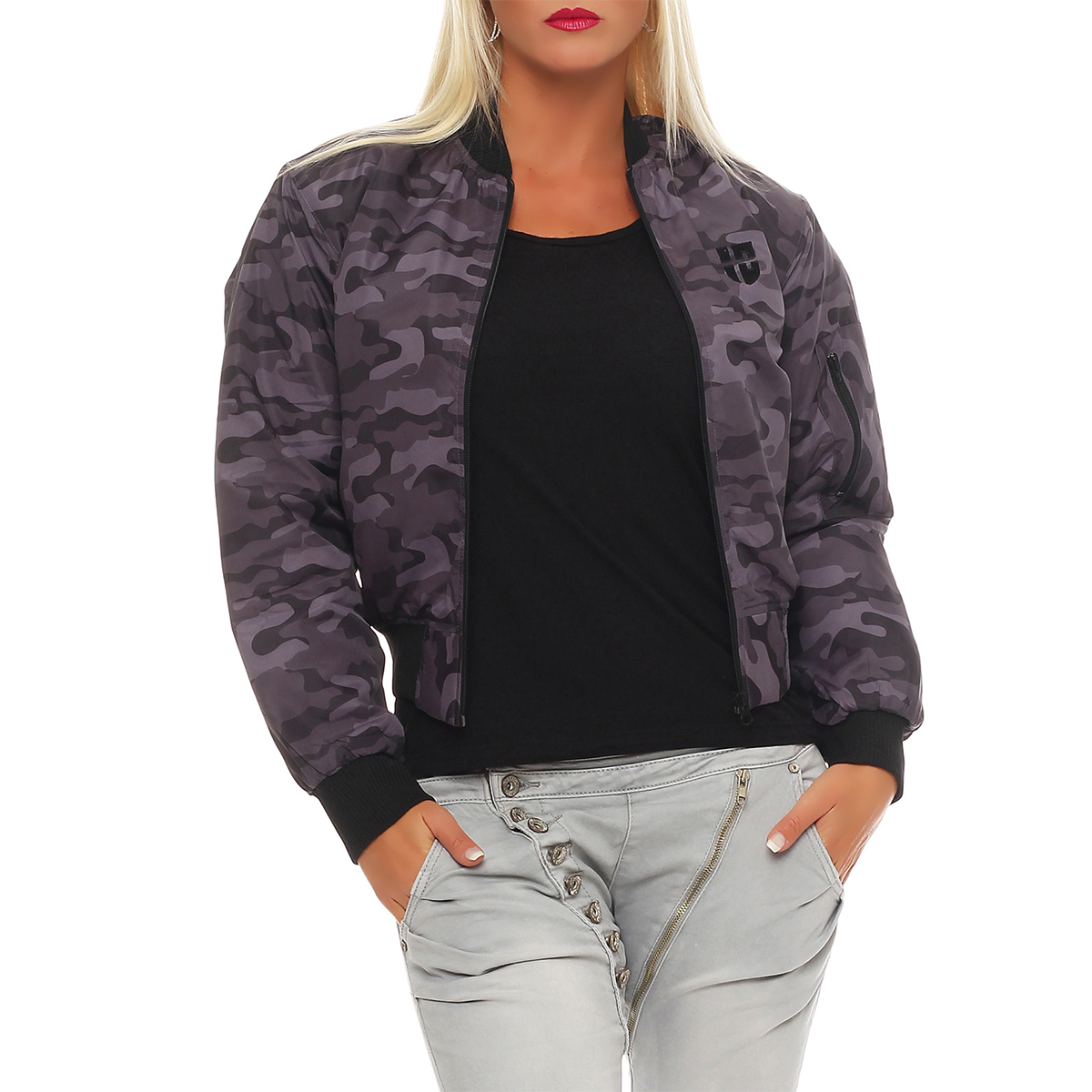 Gennadi Hoppe Damen Bomber Jacket Bomberjacke Pilotenjacke