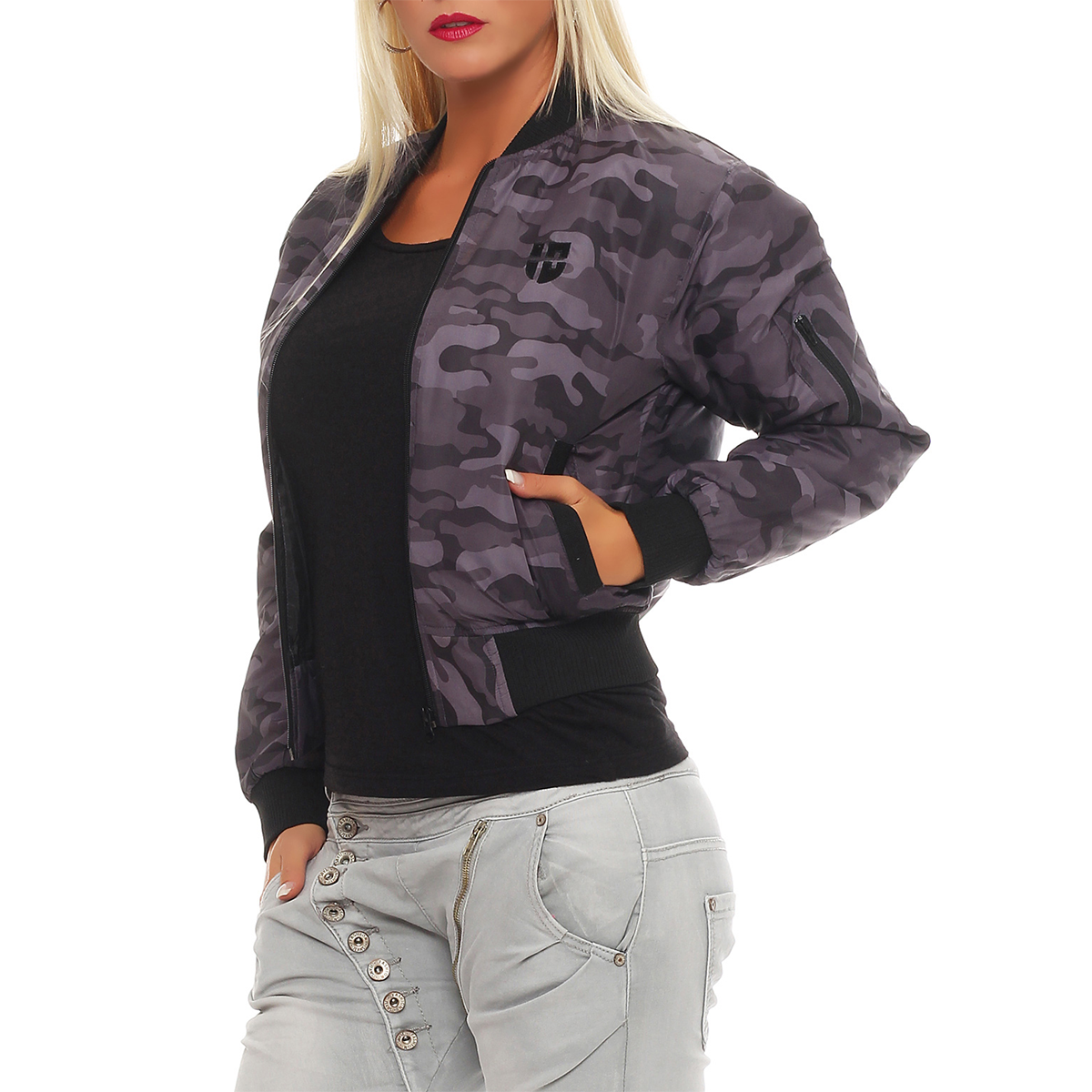 Gennadi Hoppe Damen Bomber Jacket Bomberjacke Pilotenjacke