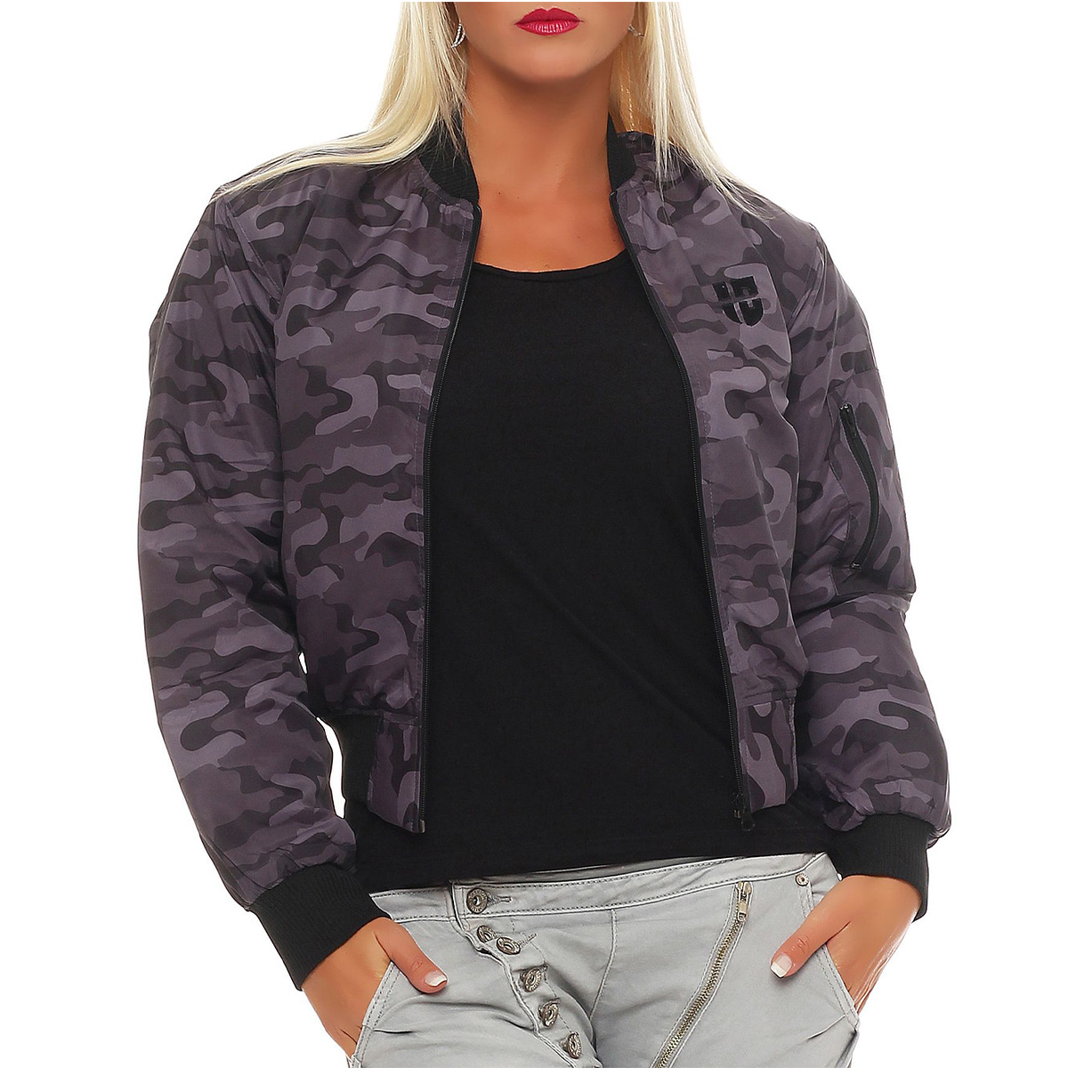 Gennadi Hoppe Damen Bomber Jacket Bomberjacke Pilotenjacke