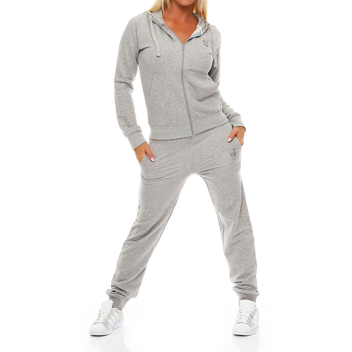Angxiwan Damen Jogginganzug 2-teilig - Bequemer Hoodie & Jogginghose Set Für Sport & Lounge, Übergroße Tasche