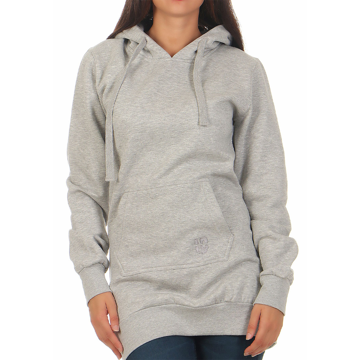 Gennadi Hoppe Damen Long Hoodie Longpulli Kapuzenpullover