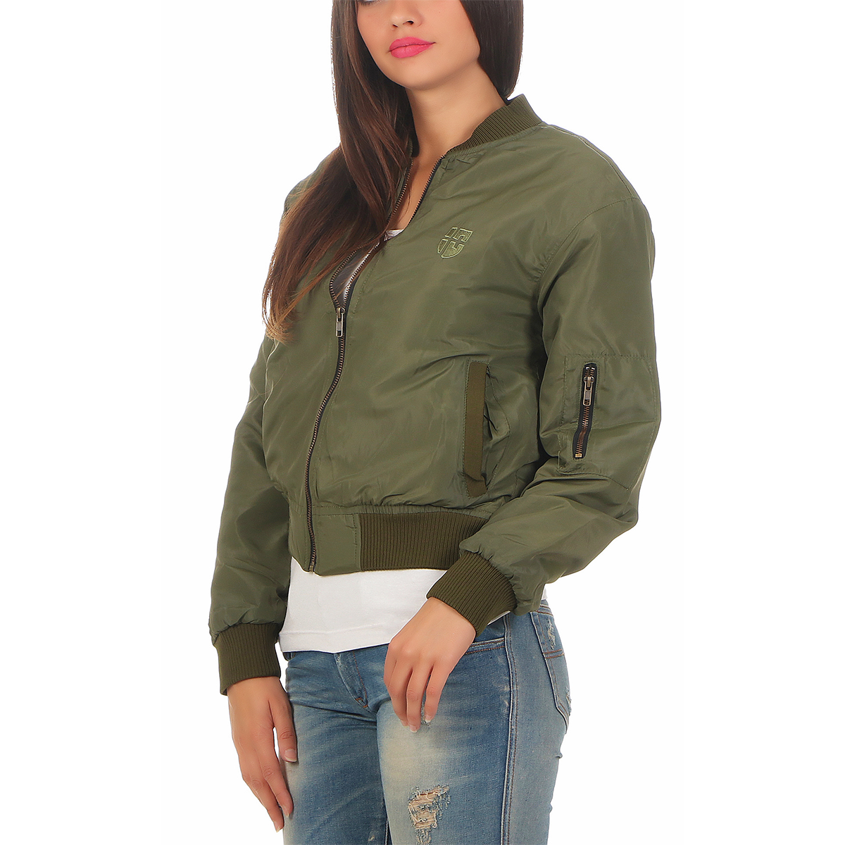 Gennadi Hoppe Damen Bomber Jacket Bomberjacke Pilotenjacke