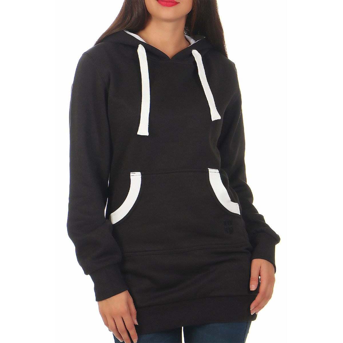 Gennadi Hoppe Damen Long Hoodie Longpulli Kapuzenpullover