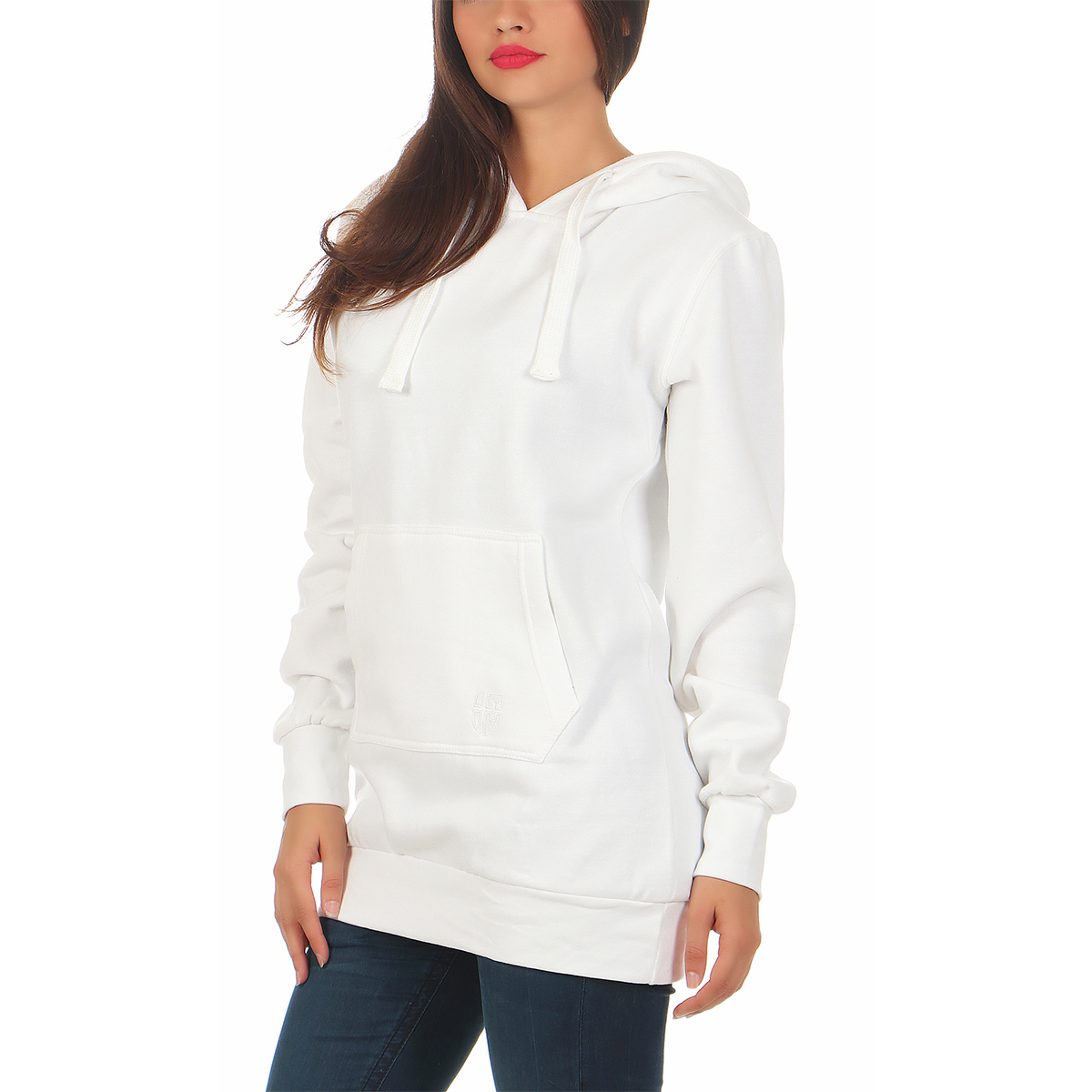 Gennadi Hoppe Damen Long Hoodie Longpulli Kapuzenpullover