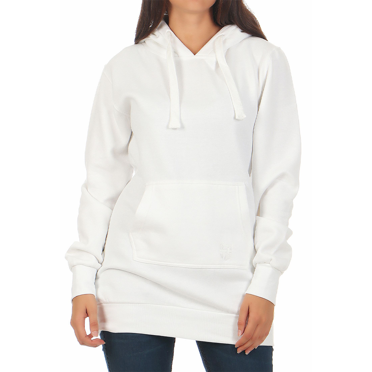 Gennadi Hoppe Damen Long Hoodie Longpulli Kapuzenpullover